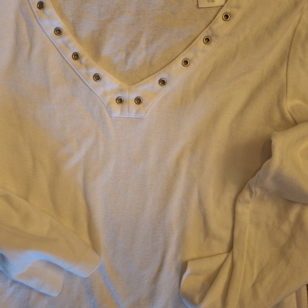 Prtite L White Tee Liz Claiborne